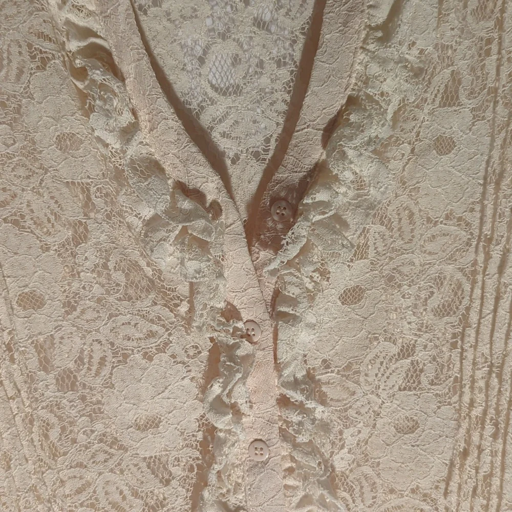NorthStyle Cream Ruffled Buttoned Blouse - Picture 3 of 4